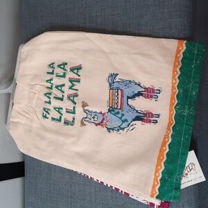 Fa La La La Llama Holiday Funny Kitchen Dish Hand Towel Set 2 Cotton NWT